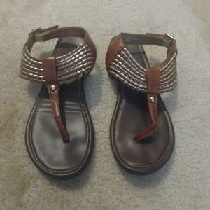Hot cakes Brown and Silver Sandals Size 6